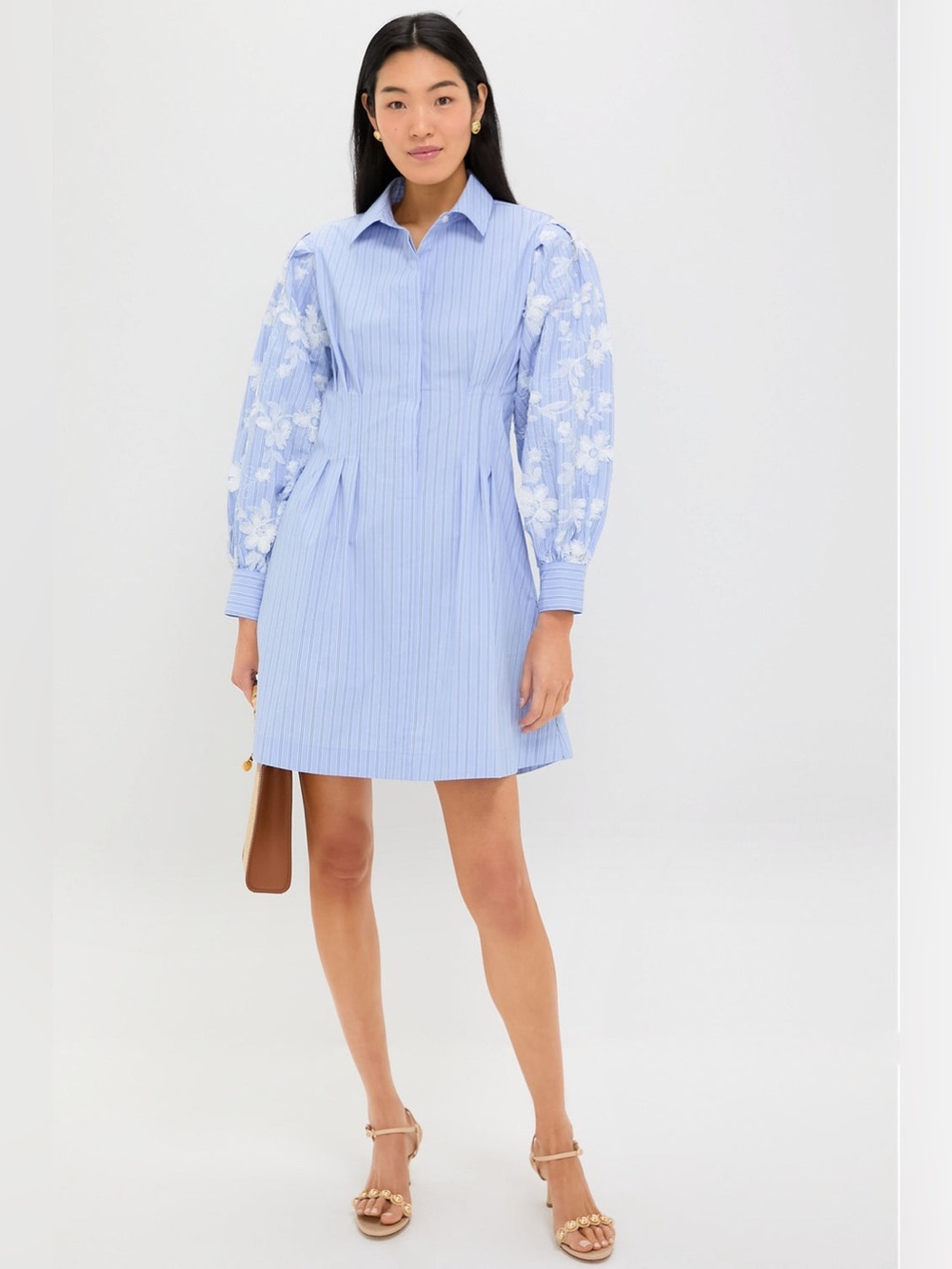 NWOT Tuckernuck Blue Stripe Embroidery Mini Corinne Dress